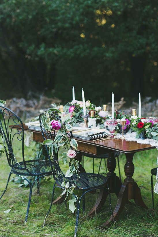 romantic woodland reception idea @weddingchicks