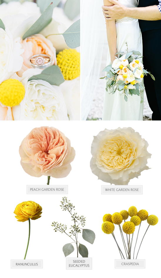 yellow and peach bouquet recipe @weddingchicks