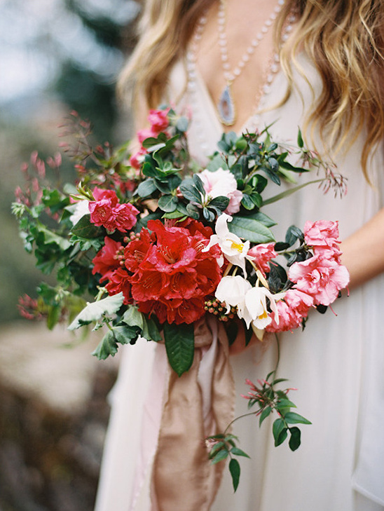 pink and red blossom bouquet