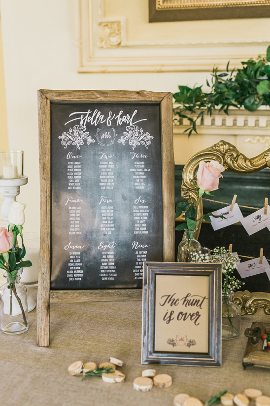 rustic themed seating assignment display @weddingchicks