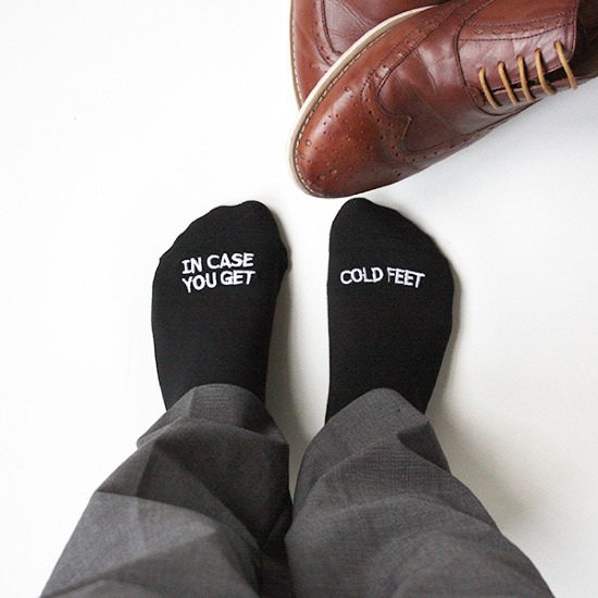 Don't let him get cold feet! Snag these from GroomSocks. @weddingchicks