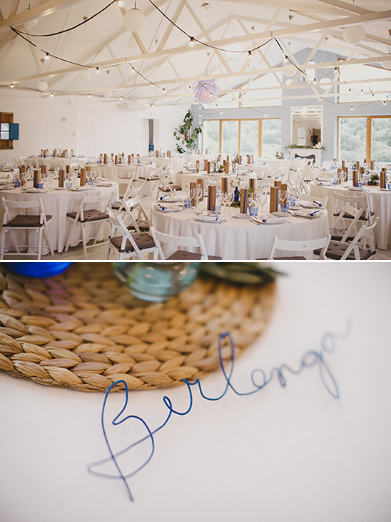 white and blue reception @weddingchicks