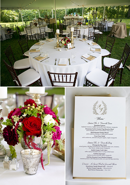red and gold themed reception space @weddingchicks