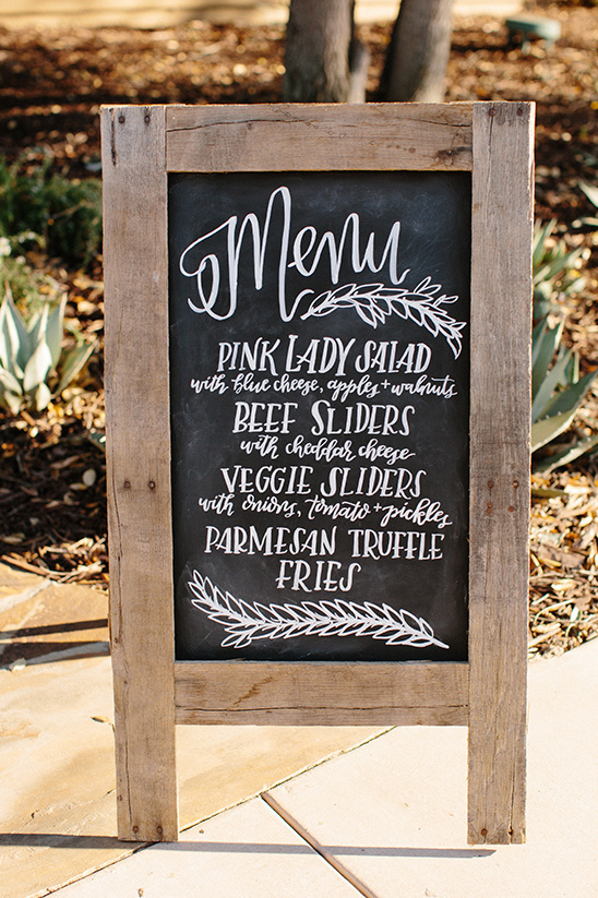 chalkboard menu sign @weddingchicks