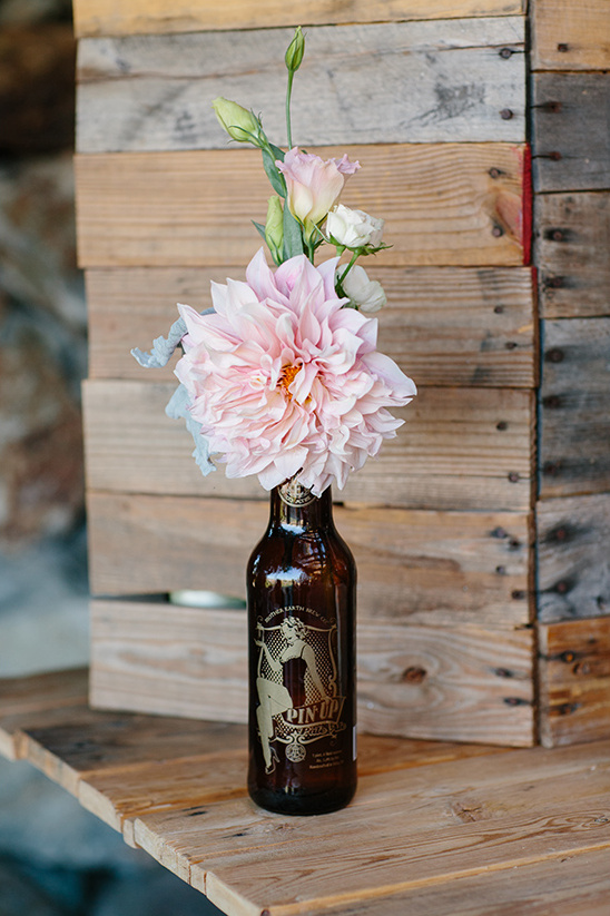beer bottle florals @weddingchicks