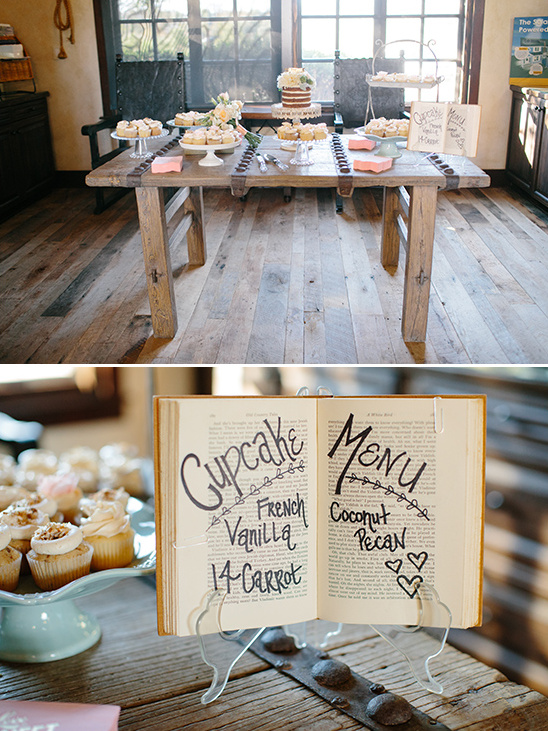 book cupcake menu idea @weddingchicks