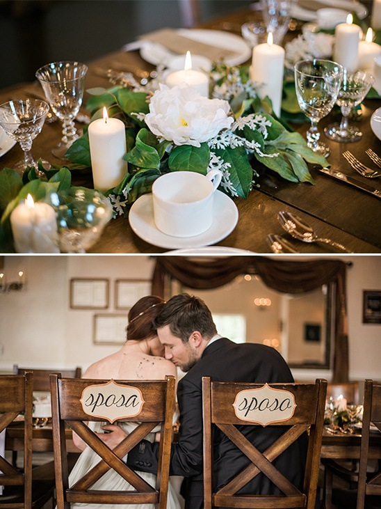 white and green organic wedding decor @weddingchicks