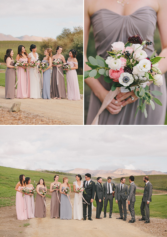 pink blue and grey bridal party @weddingchicks