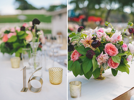 metal table numbers and flowers @weddingchicks