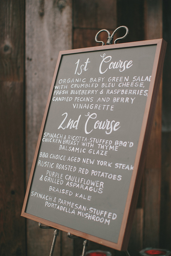 diy chalkboard menu @weddingchicks