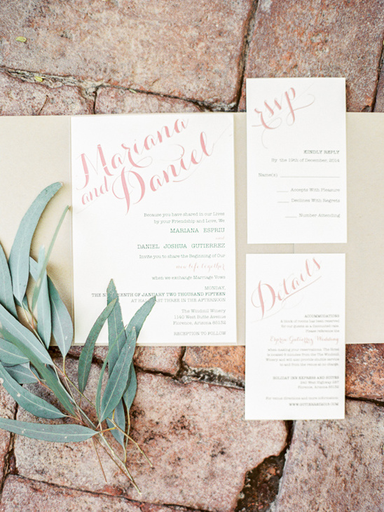 calligraphy inspired wedding invitation @weddingchicks