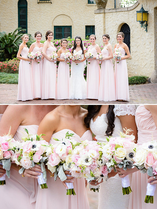 pink bridesmaid dresses @weddingchicks