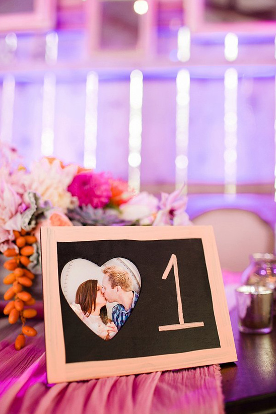 chalkboard photo table number @weddingchicks