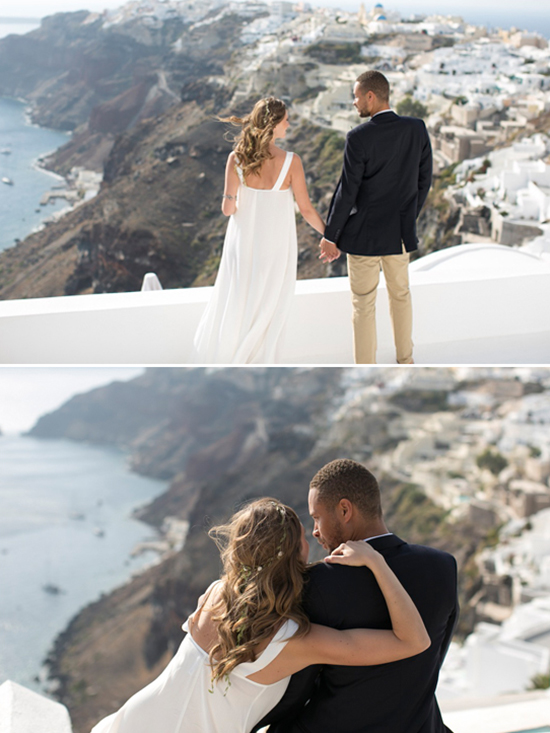 Santorini Cliffside view @weddingchicks