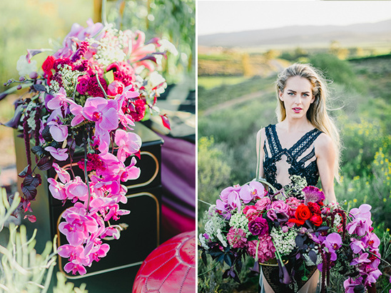 pink purple and red bridal bouquet @weddingchicks