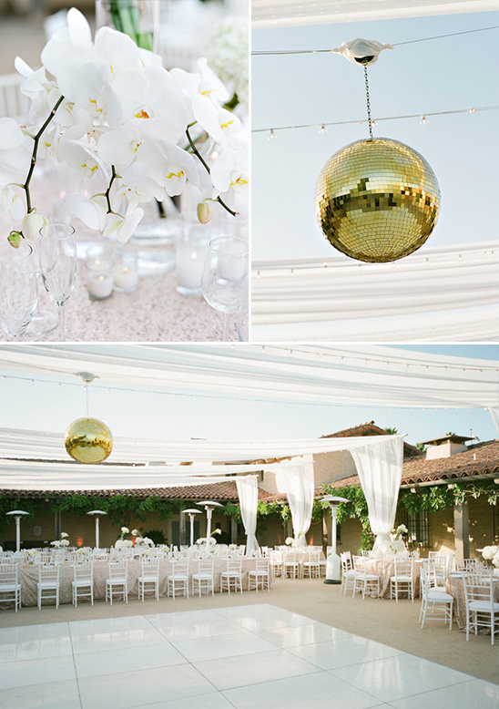 class up your dance floor with a gold disco ball @weddingchicks
