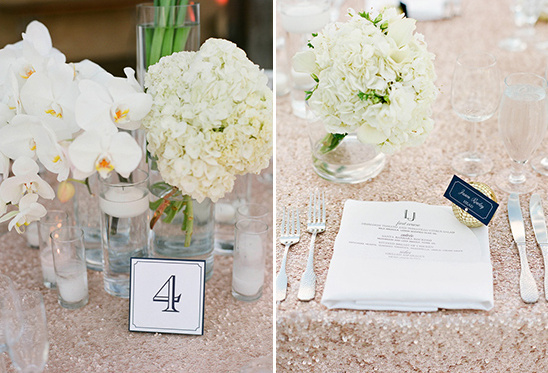classy table numbers and sequin table cloths @weddingchicks