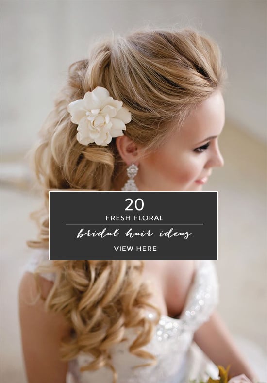 wedding hair ideas with fresh florals @wedddingchicks