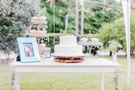 sweet and simple wedding cake table @weddingchicks