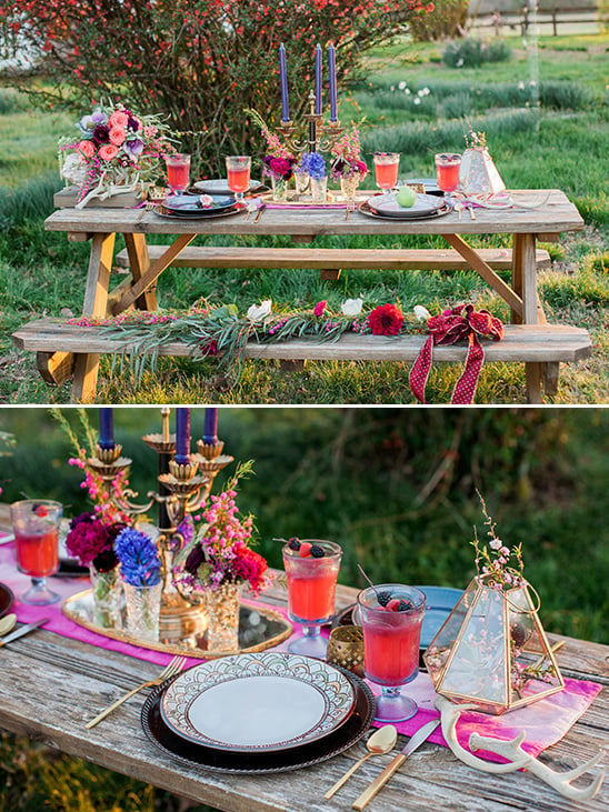 picnic table decor @weddingchicks
