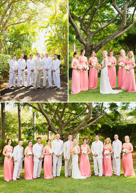 pink bridesmaid dresses and bowties @weddingchicks
