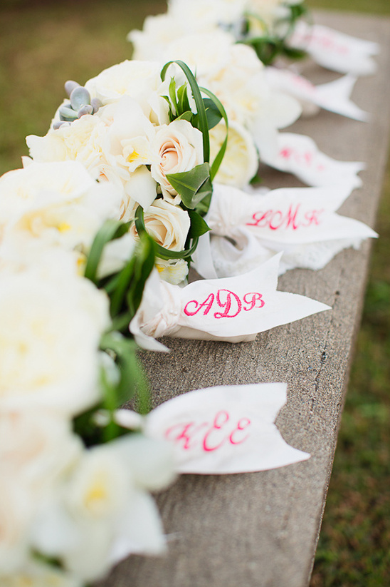 custom initial letter ribbons @weddingchicks