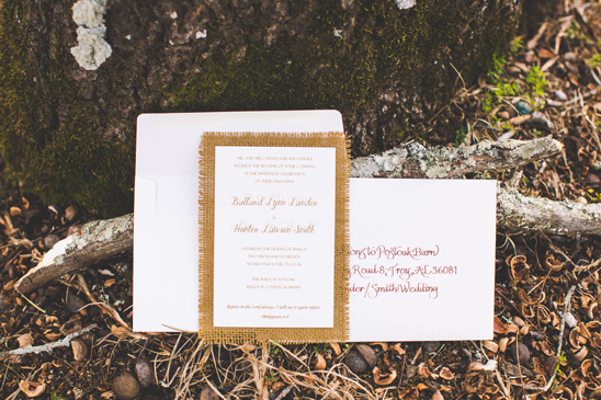 burlap wedding invitations