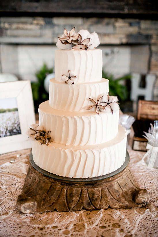 cotton topped wedding cake