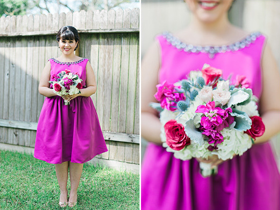 bright pink bridesmaid dress @weddingchicks