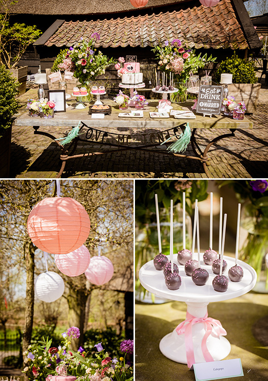 blush and mint wedding dessert table @weddingchicks