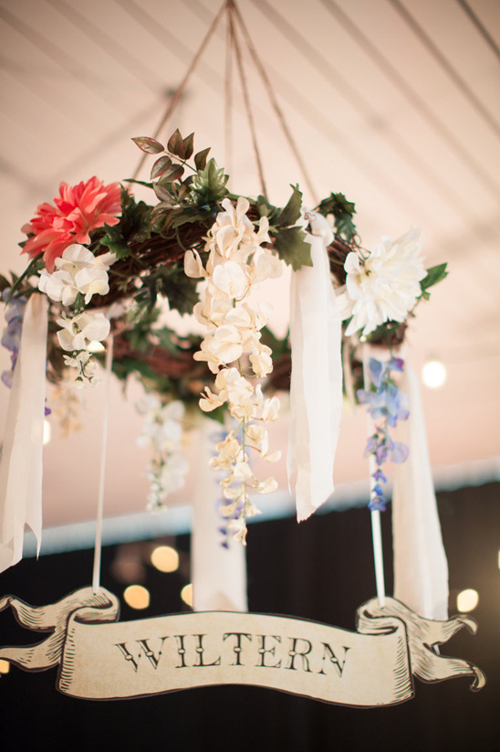 hanging wreath table names @weddingchicks