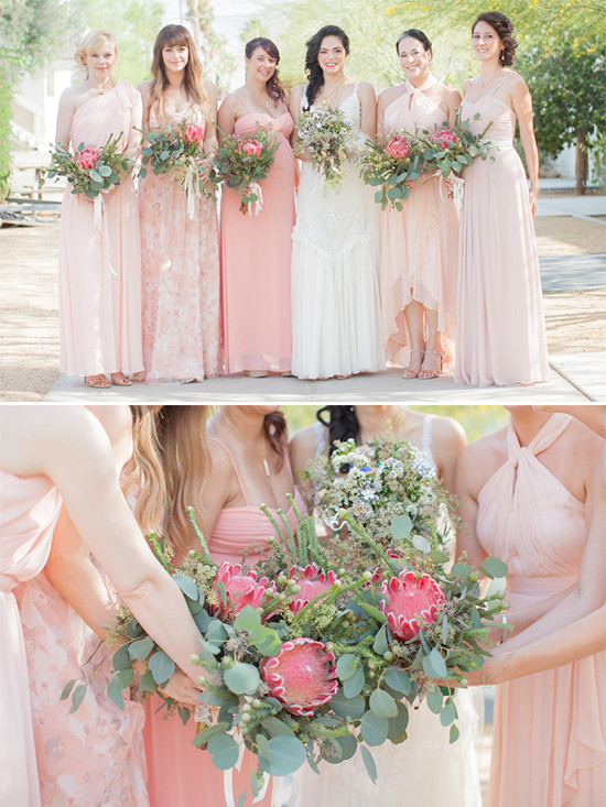 peach bridesmaids @weddingchicks