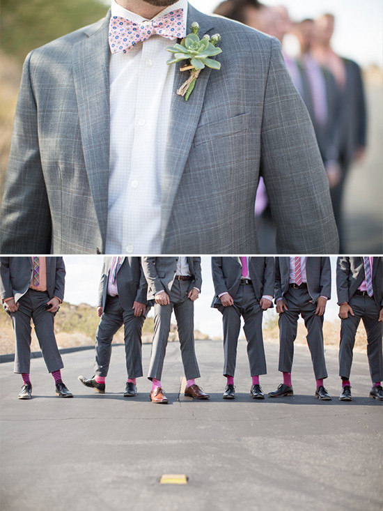 pink and gray groomsman @weddingchicks