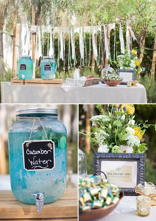 water and popper table @weddingchicks