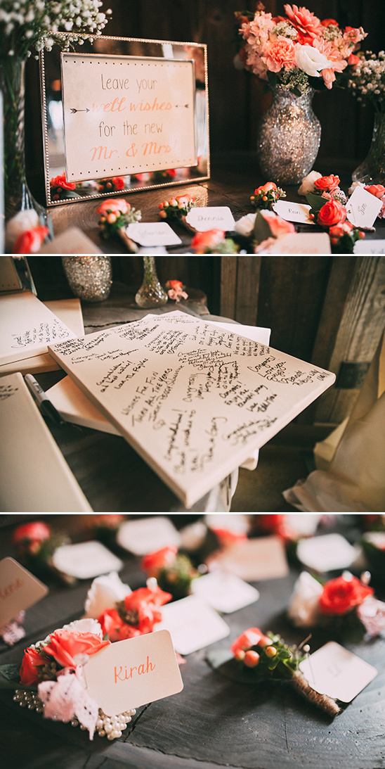 guest book and corsage and boutonniere favors @weddingchicks