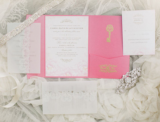 pink wedding invite @weddingchicks