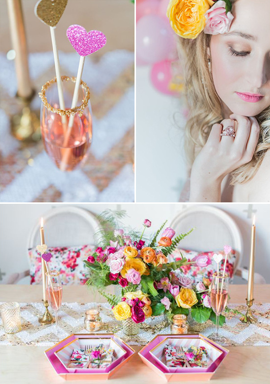 pink champagne and modern decor