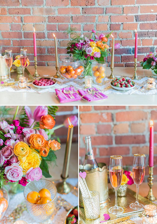 glam pink and gold dessert table