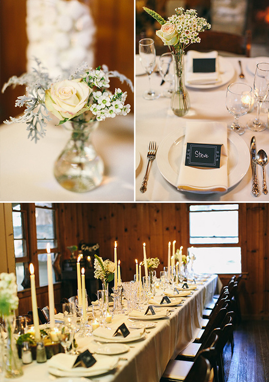 Elegant wedding table setting with flowers and candles