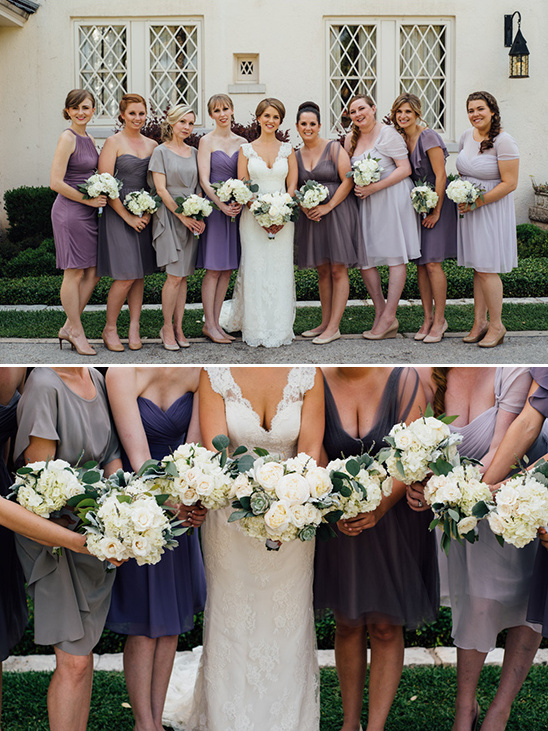 shades of purple bridesmaid dresses @weddingchicks