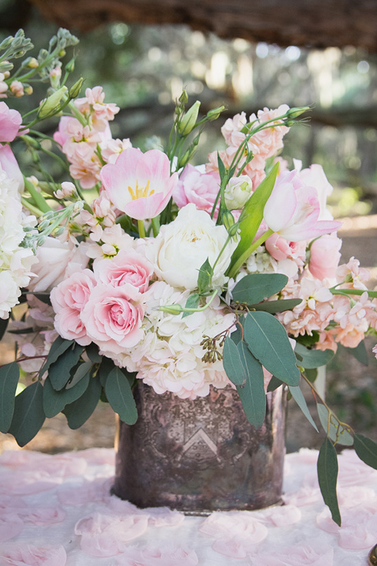 baby pink and white floral centerpiece