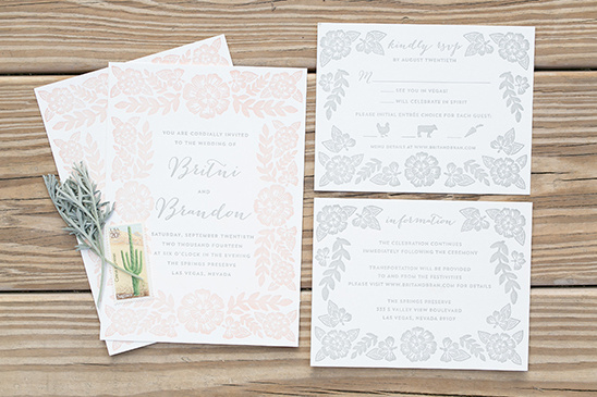 pastel floral print wedding stationery @weddingchicks