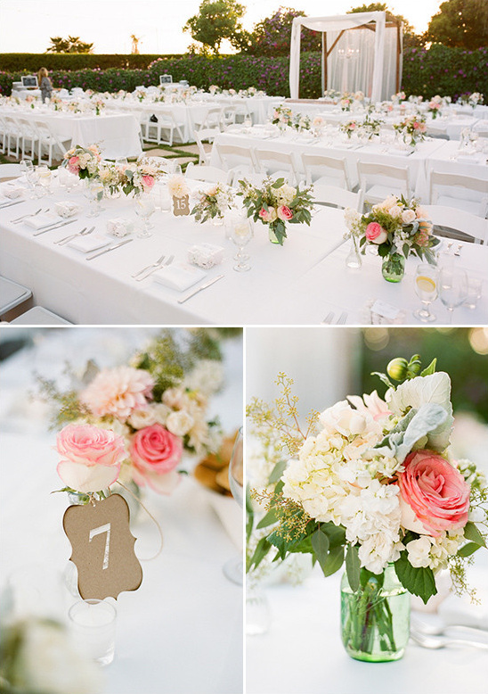 whites and blush table decor ideas @weddingchicks
