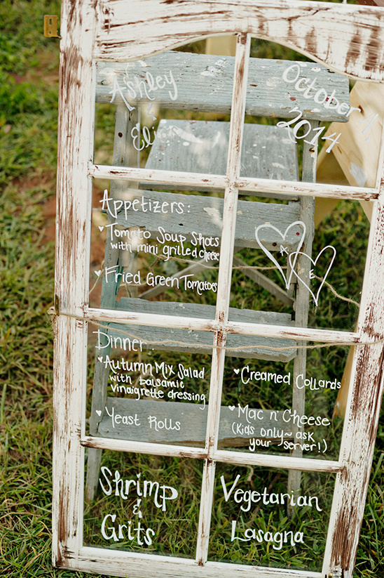rustic window menu ideas @weddingchicks