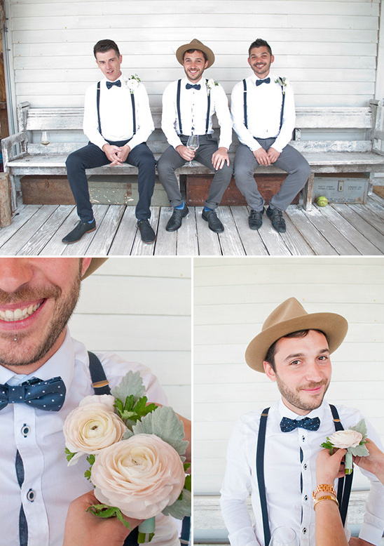 suspenders and bow tie groomsmen