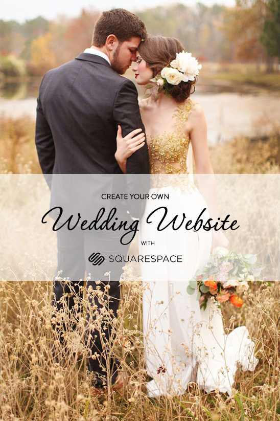 Happy couple promoting wedding websites with a romantic outdoor photoshoot
