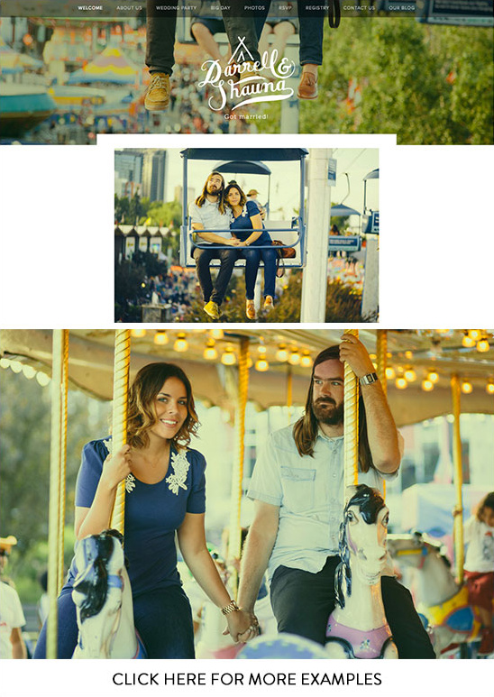 Darrell and Shauna wedding website showcasing happy moments