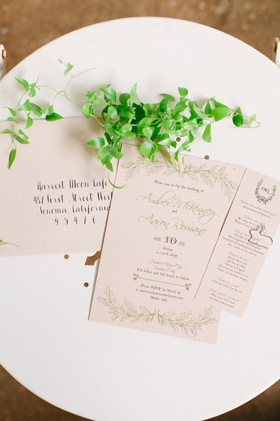 Elegant wedding invitation suite with floral accents