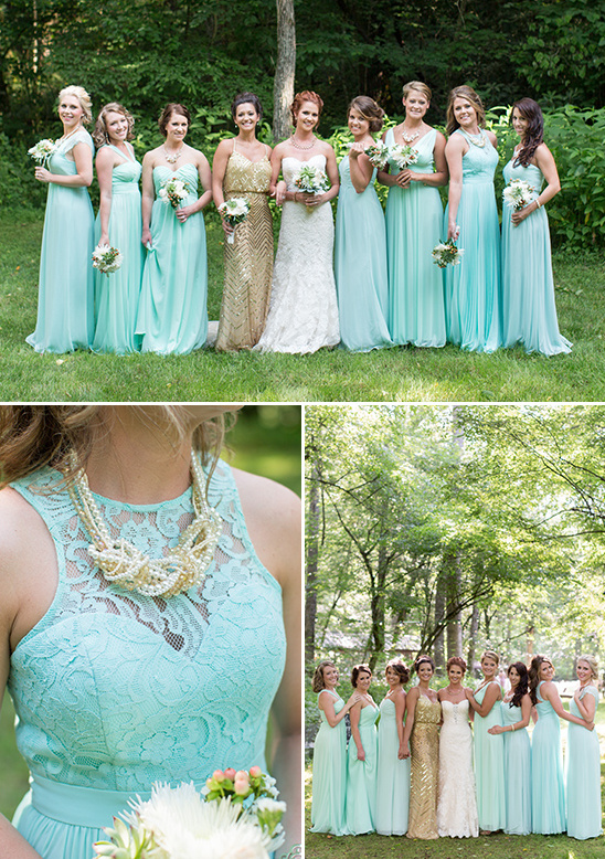 mint and gold bridesmaids @weddingchicks