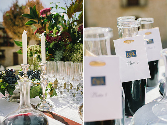 Elegant table setting with candles, wine and floral decoration